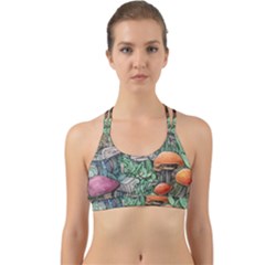 Mushroom Mojo For All Your Magic Spells Back Web Sports Bra by GardenOfOphir