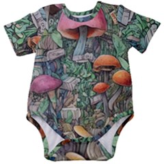 Mushroom Mojo For All Your Magic Spells Baby Short Sleeve Bodysuit by GardenOfOphir