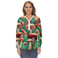 Sorcery Toadstool Zip Up Long Sleeve Blouse