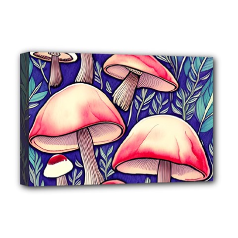 Enchanting Mushroom Enchantress Deluxe Canvas 18  X 12  (stretched) by GardenOfOphir