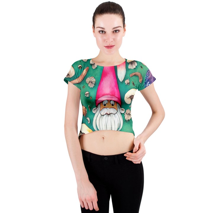 Mojo Chanterelle Glamour Crew Neck Crop Top