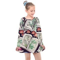 Necromantic Magician Kids  Long Sleeve Dress by GardenOfOphir