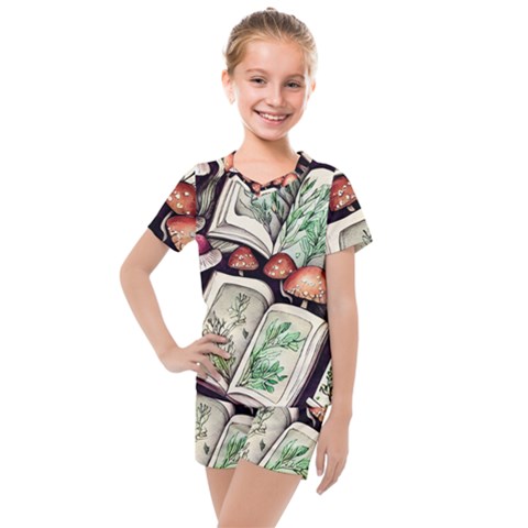 Necromantic Magician Kids  Mesh Tee And Shorts Set by GardenOfOphir