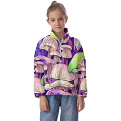 Glamourous Mushrooms For Enchantment And Spellwork Kids  Half Zip Hoodie by GardenOfOphir