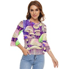 Glamourous Mushrooms For Enchantment And Spellwork Bell Sleeve Top