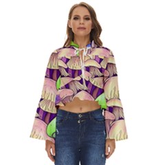 Glamourous Mushrooms For Enchantment And Spellwork Boho Long Bell Sleeve Top
