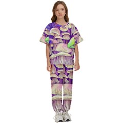 Glamourous Mushrooms For Enchantment And Spellwork Kids  Tee And Pants Sports Set