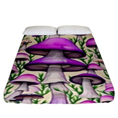 Black Magic Mushroom For Voodoo And Witchcraft Fitted Sheet (king Size) by GardenOfOphir