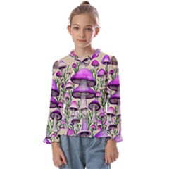 Black Magic Mushroom For Voodoo And Witchcraft Kids  Frill Detail Tee