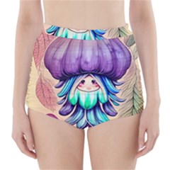 Psychedelic Mushroom For Sorcery And Theurgy High-waisted Bikini Bottoms by GardenOfOphir