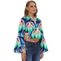 Psychedelic Mushroom For Sorcery And Theurgy Boho Long Bell Sleeve Top View3