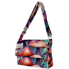 Charming Toadstool Full Print Messenger Bag (l) by GardenOfOphir