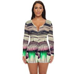 Necromancy Mushroom Long Sleeve Boyleg Swimsuit