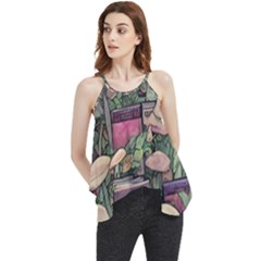 Spellbinding Mojo Mushroom Flowy Camisole Tank Top by GardenOfOphir