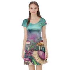 Enchanted Champignon Short Sleeve Skater Dress by GardenOfOphir