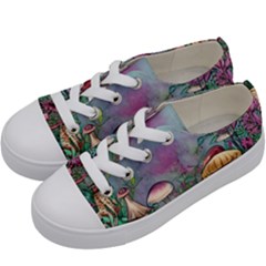 Enchanted Champignon Kids  Low Top Canvas Sneakers by GardenOfOphir