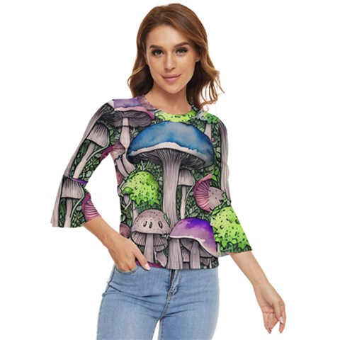 Necromancy Of The Mushroom Bell Sleeve Top by GardenOfOphir