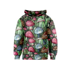 Magicians  Mushrooms Kids  Pullover Hoodie by GardenOfOphir