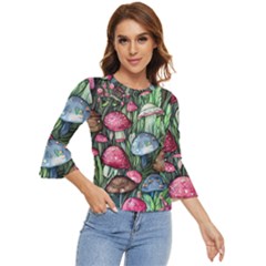 Magicians  Mushrooms Bell Sleeve Top