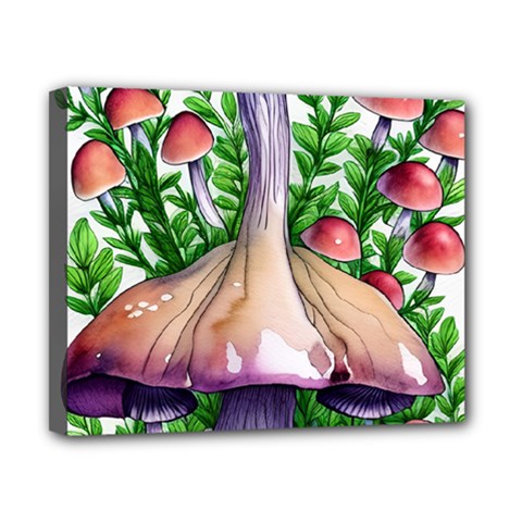 Conjuring Charm Of The Mushrooms Canvas 10  X 8  (stretched) by GardenOfOphir