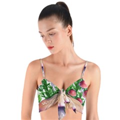 Conjuring Charm Of The Mushrooms Woven Tie Front Bralet