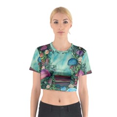 Sorcery And Spellwork With Mushrooms Cotton Crop Top by GardenOfOphir