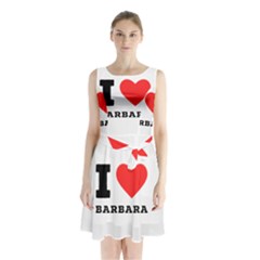 I Love Barbara Sleeveless Waist Tie Chiffon Dress