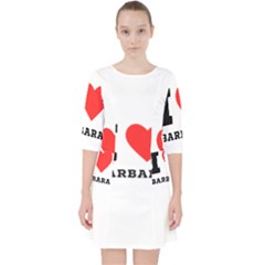 I Love Barbara Quarter Sleeve Pocket Dress by ilovewhateva