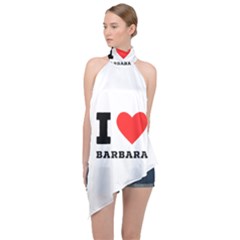 I Love Barbara Halter Asymmetric Satin Top by ilovewhateva