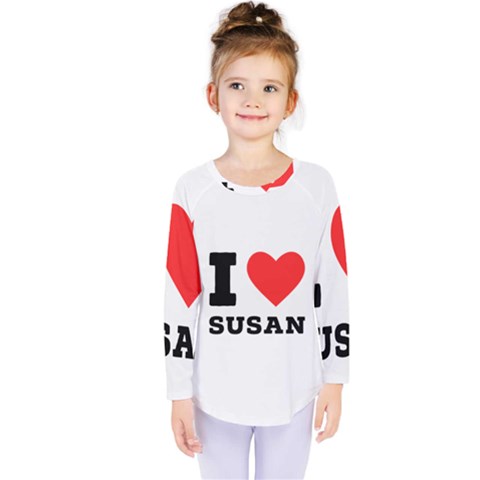 I Love Susan Kids  Long Sleeve Tee by ilovewhateva