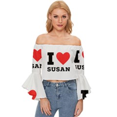 I Love Susan Off Shoulder Flutter Bell Sleeve Top by ilovewhateva