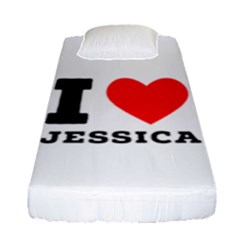 I Love Jessica Fitted Sheet (single Size) by ilovewhateva