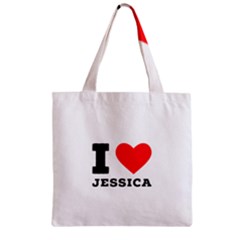 I Love Jessica Zipper Grocery Tote Bag by ilovewhateva