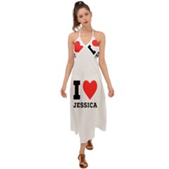 I Love Jessica Halter Tie Back Dress 
