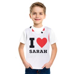 I Love Sarah Kids  Basketball Tank Top by ilovewhateva