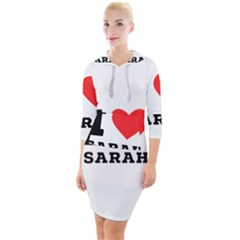 I Love Sarah Quarter Sleeve Hood Bodycon Dress