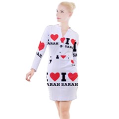 I Love Sarah Button Long Sleeve Dress by ilovewhateva