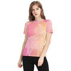 Unicorm Orange And Pink Women s Short Sleeve Rash Guard by lifestyleshopee