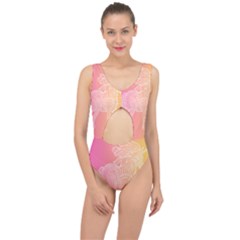 Unicorm Orange And Pink Center Cut Out Swimsuit by lifestyleshopee