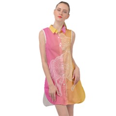 Unicorm Orange And Pink Sleeveless Shirt Dress by lifestyleshopee