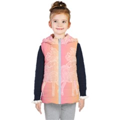 Unicorm Orange And Pink Kids  Hooded Puffer Vest by lifestyleshopee