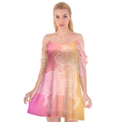 Unicorm Orange And Pink Cutout Spaghetti Strap Chiffon Dress by lifestyleshopee