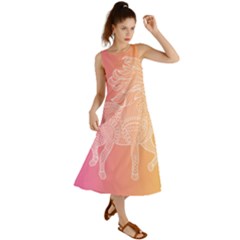 Unicorm Orange And Pink Summer Maxi Dress by lifestyleshopee