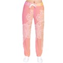 unicorm orange and pink Women Velvet Drawstring Pants View1