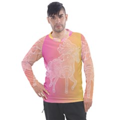 Unicorm Orange And Pink Men s Pique Long Sleeve Tee