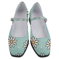 Art Floral Pattern Design Wallpaper Background Women s Mary Jane Shoes