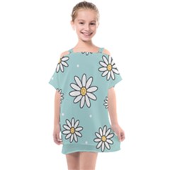 Art Floral Pattern Design Wallpaper Background Kids  One Piece Chiffon Dress