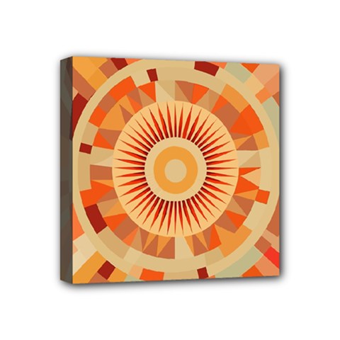 Ai Generated Retro Geometric Pattern Decor Pattern Mini Canvas 4  X 4  (stretched)