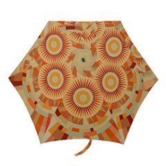 Ai Generated Retro Geometric Pattern Decor Pattern Mini Folding Umbrellas