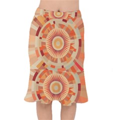 Ai Generated Retro Geometric Pattern Decor Pattern Short Mermaid Skirt